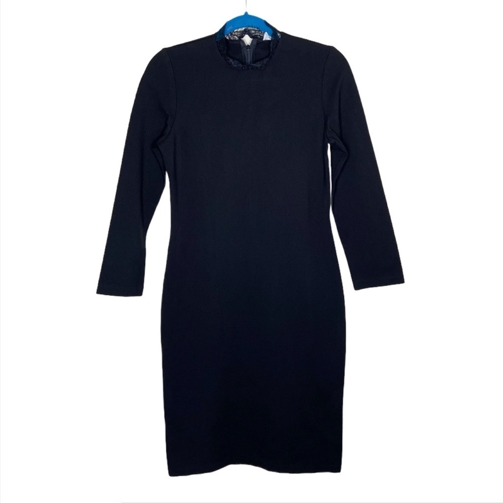 Amanda Uprichard Black Melange Ponte Knit Dress - Picture 2 of 14